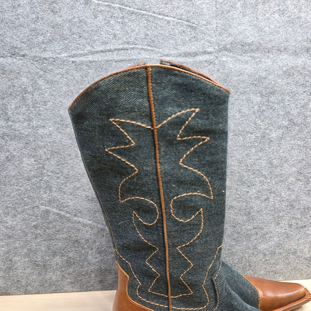 Coconut Matisse Women's Faux Leather Denim Cowboy Boots Western Size 7.5 M - Picture 3 of 12
